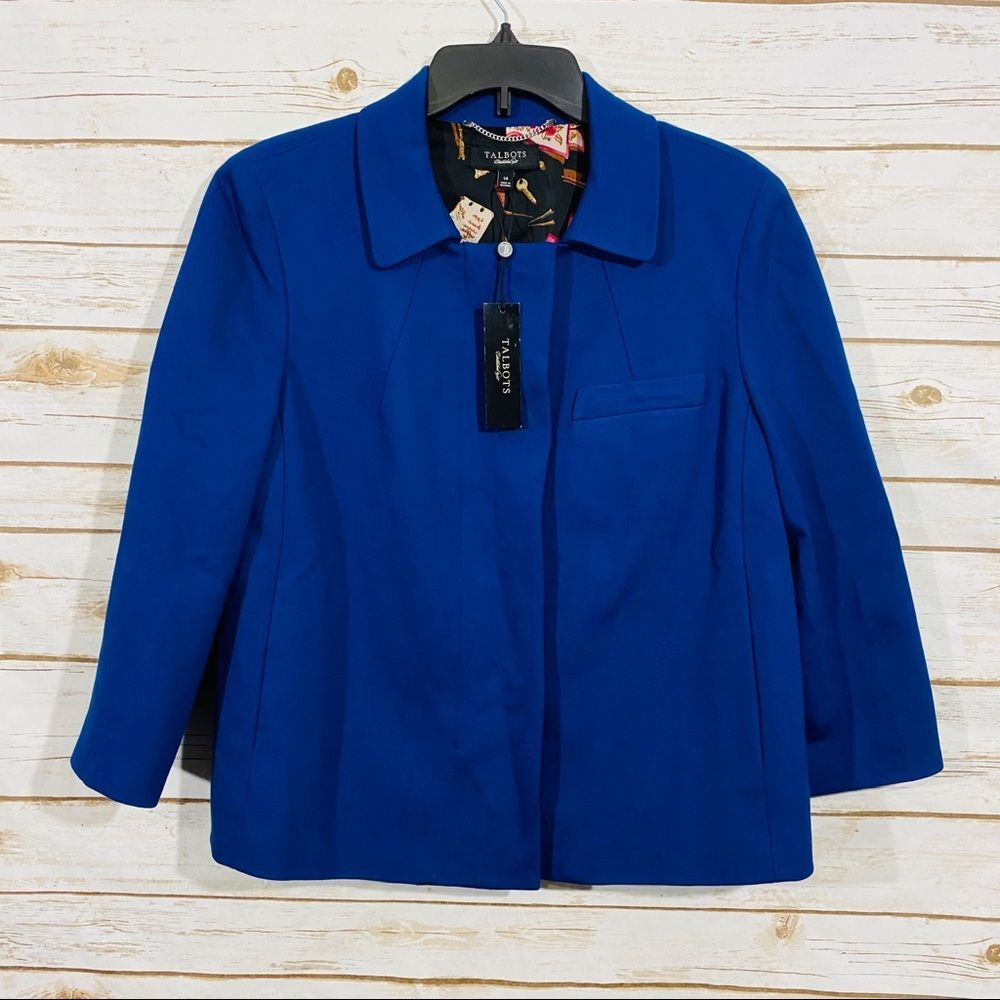Talbots Women's Blue Blazer Jacket Size 14